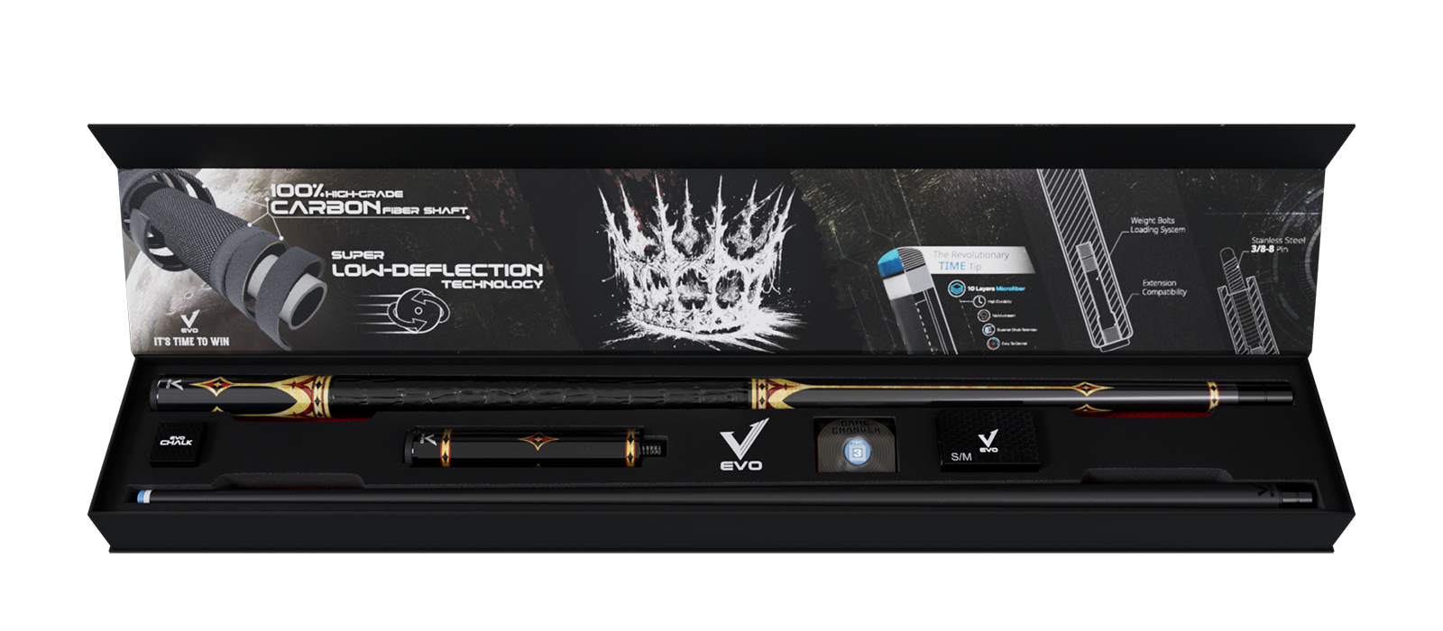 EVO CROWN MAXBING EDITION - ROYAL BLACK - BLACK LEATHER WRAP - Combo Open D6