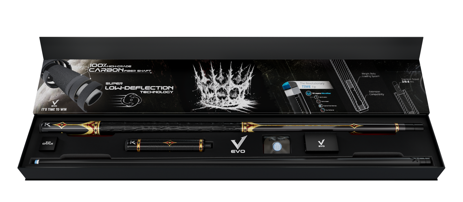 EVO CROWN MAXBING EDITION - ROYAL BLACK - BLACK LEATHER WRAP - Desktop Image