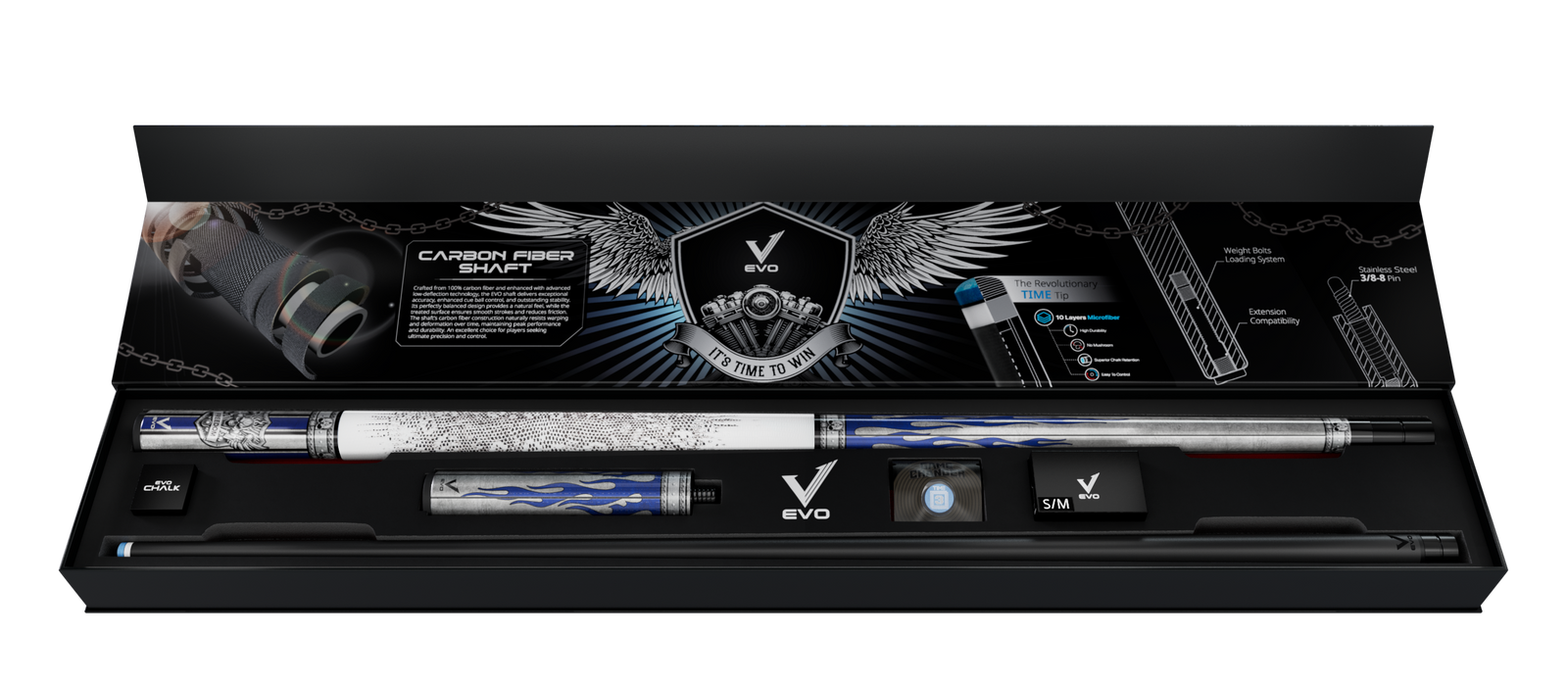 EVO FREEDOM MAXBING EDITION - AZURE FLAME - WHITE LEATHER WRAP - Desktop Image