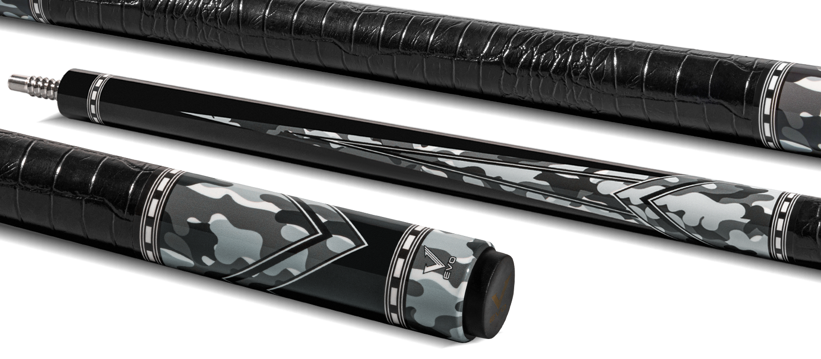 EVO RECON POOL CUE - GHOST - LEATHER WRAP - Desktop Image