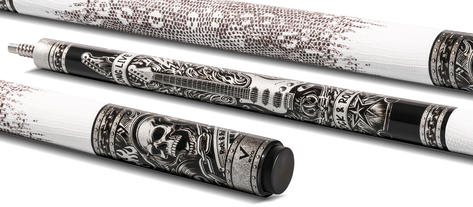 EVO REBEL POOL CUE - WHITE LEATHER WRAP - Desktop Image