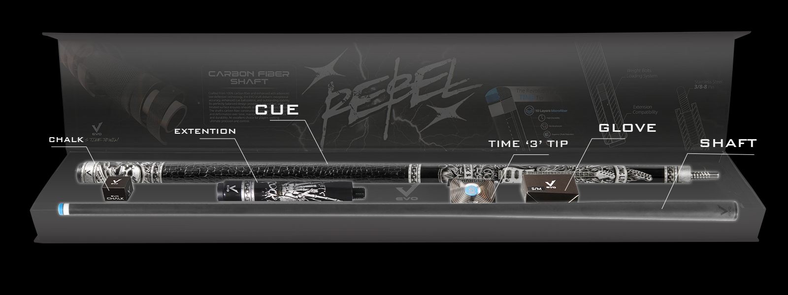 EVO REBEL MAXBING EDITION - BLACK LEATHER WRAP - Combo Open D7