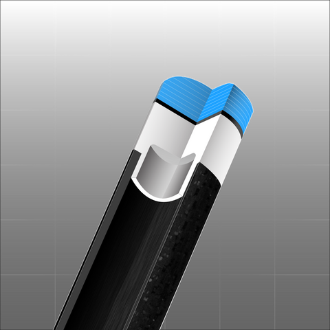EVO OUTLAW POOL CUE - SYNTHETIC LEATHER WRAP - Middle Tip Image