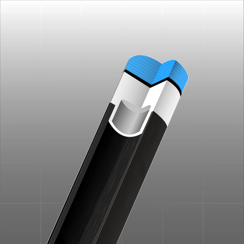 EVO CAMO POOL CUE - VIPER - SYNTHETIC LEATHER WRAP - Middle Tip Image