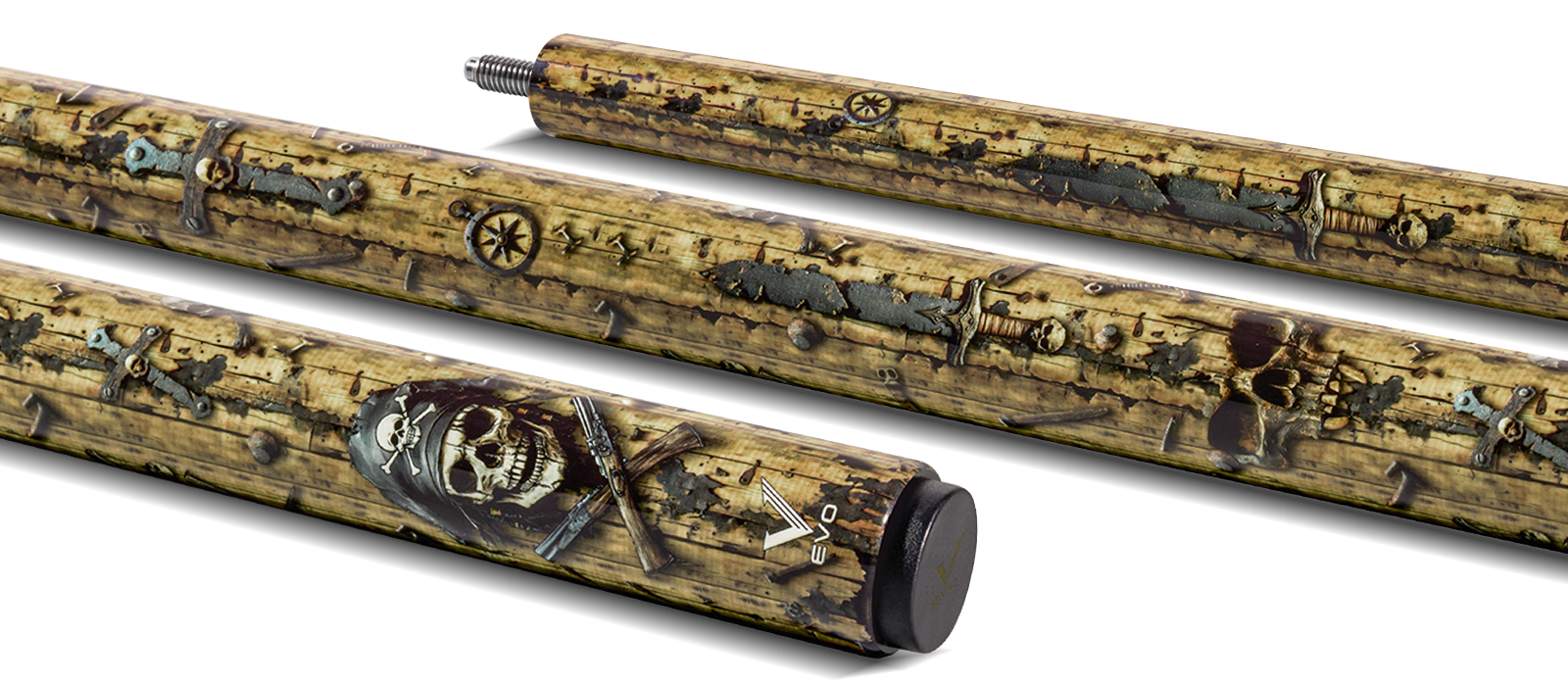 EVO PIRATES POOL CUE - GOLDEN PLUNDER - Desktop Image