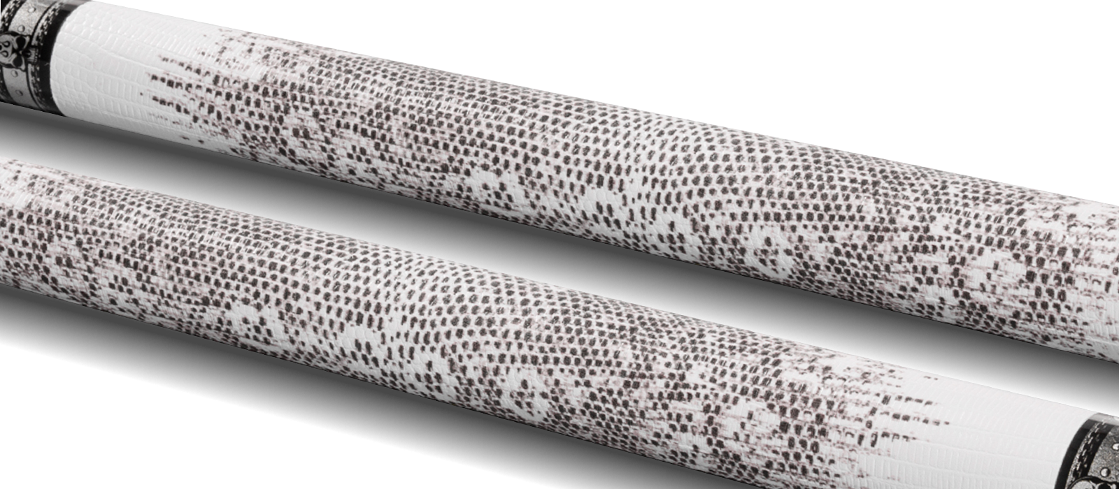 EVO FREEDOM POOL CUE - SHADOW FLAME - WHITE LEATHER WRAP - Desktop Image