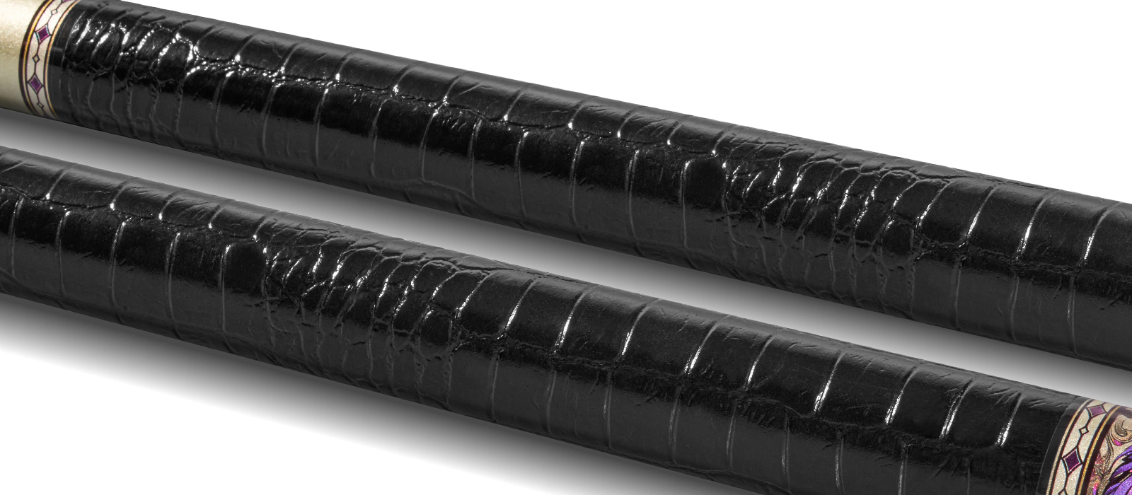 EVO BEAST POOL CUE - AMETHYST LION - LEATHER WRAP - Desktop Image