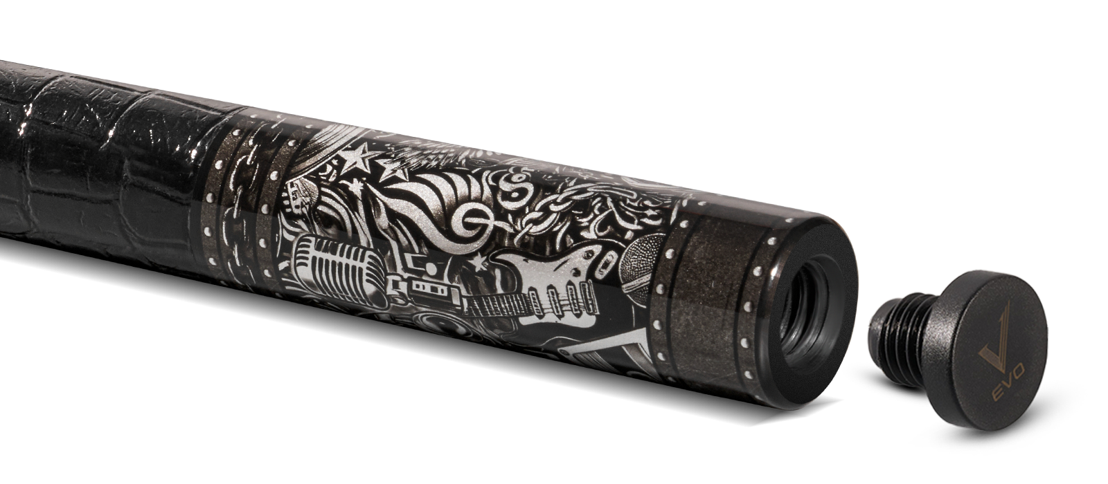 EVO REBEL POOL CUE - BLACK LEATHER WRAP - Desktop Image