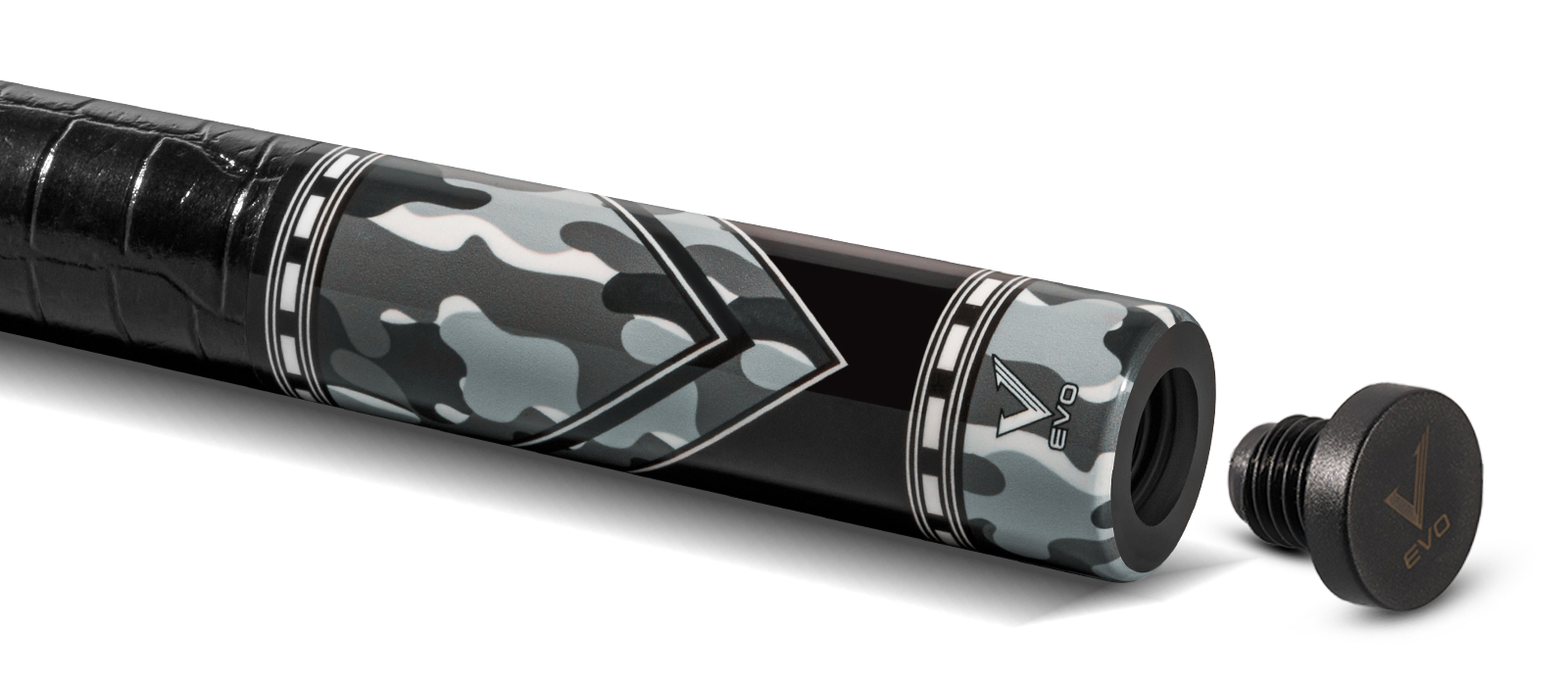 EVO RECON POOL CUE - GHOST - LEATHER WRAP - Desktop Image