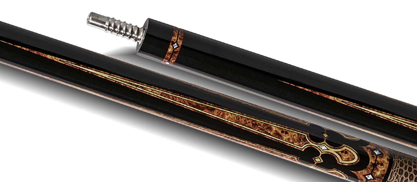 EVO CROWN POOL CUE - MONARCH BLADE - LEATHER WRAP - Desktop Image