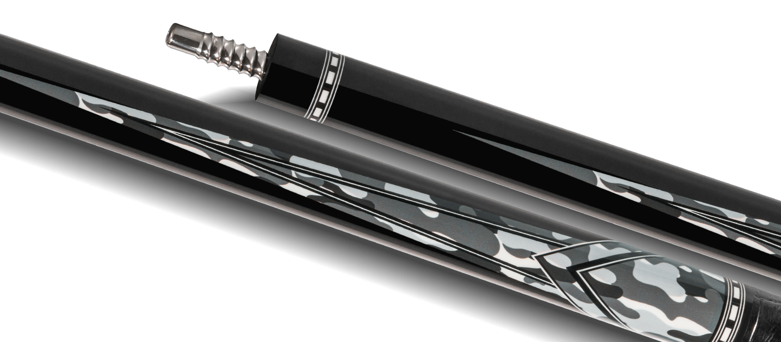 EVO RECON POOL CUE - GHOST - LEATHER WRAP - Desktop Image