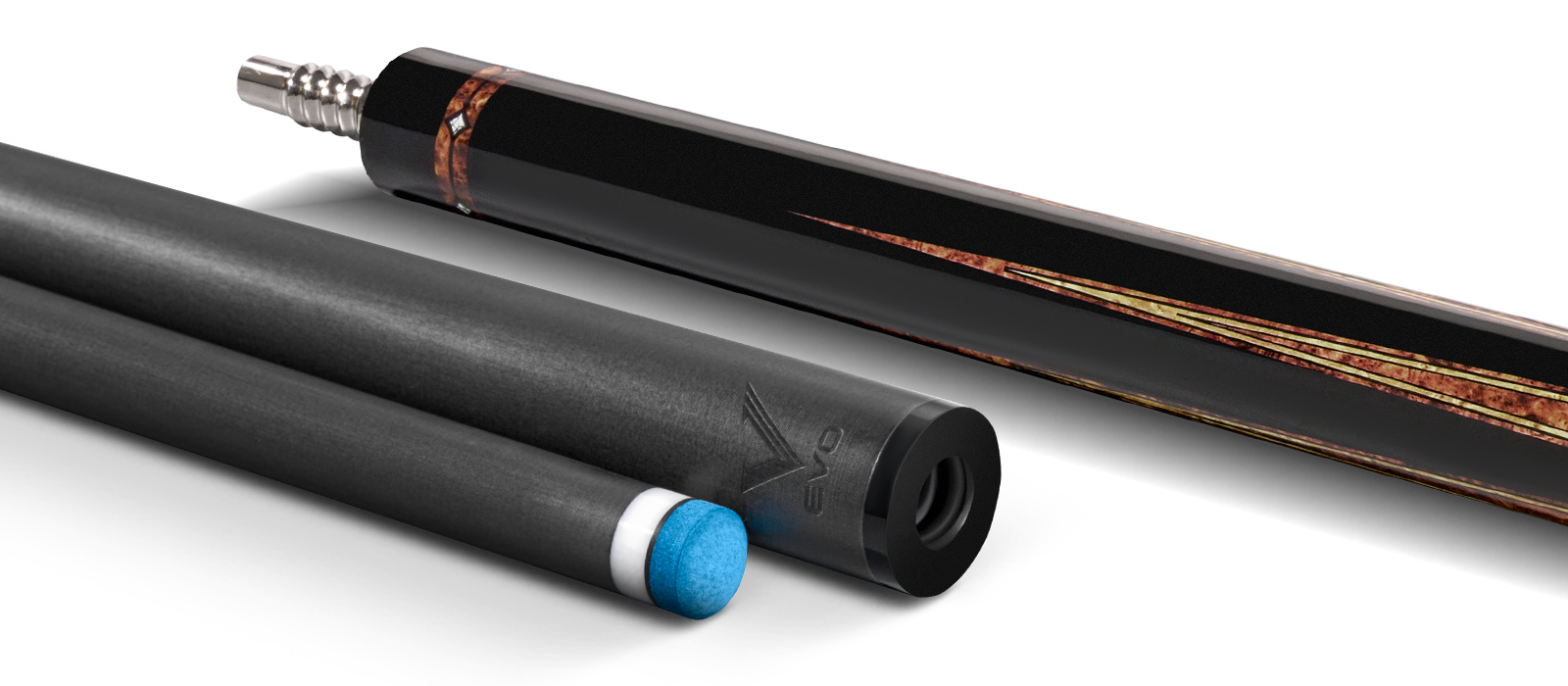 EVO CROWN POOL CUE - MONARCH BLADE - LEATHER WRAP - Desktop Image