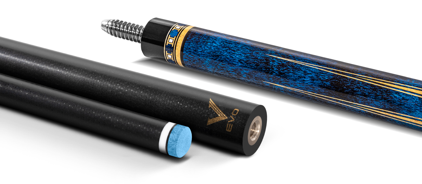 EVO LUNA POOL CUE - SAPPHIRE GATE - LEATHER WRAP - Desktop Image