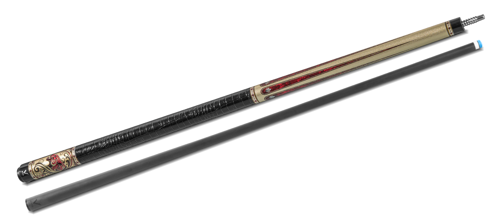 EVO BEAST POOL CUE - SCARLET PANTHER - LEATHER WRAP - Desktop Image