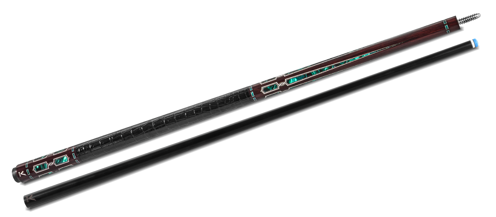 EVO LUNA POOL CUE - MALACHITE ECLIPSE - LEATHER WRAP - Desktop Image