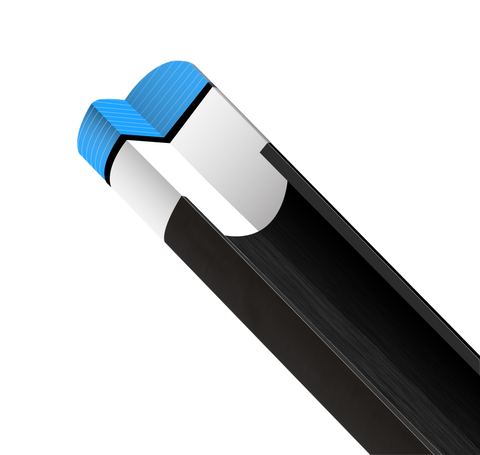 EVO REBEL POOL CUE - WHITE LEATHER WRAP - Middle Tip Image
