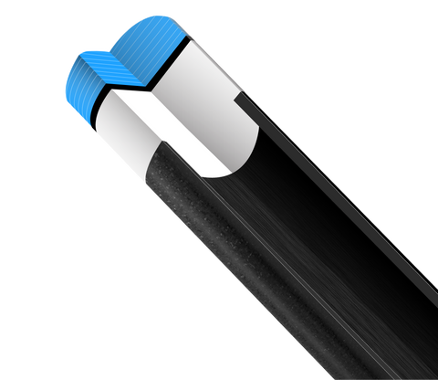 EVO CAMO POOL CUE - VIPER - LEATHER WRAP - Middle Tip Image