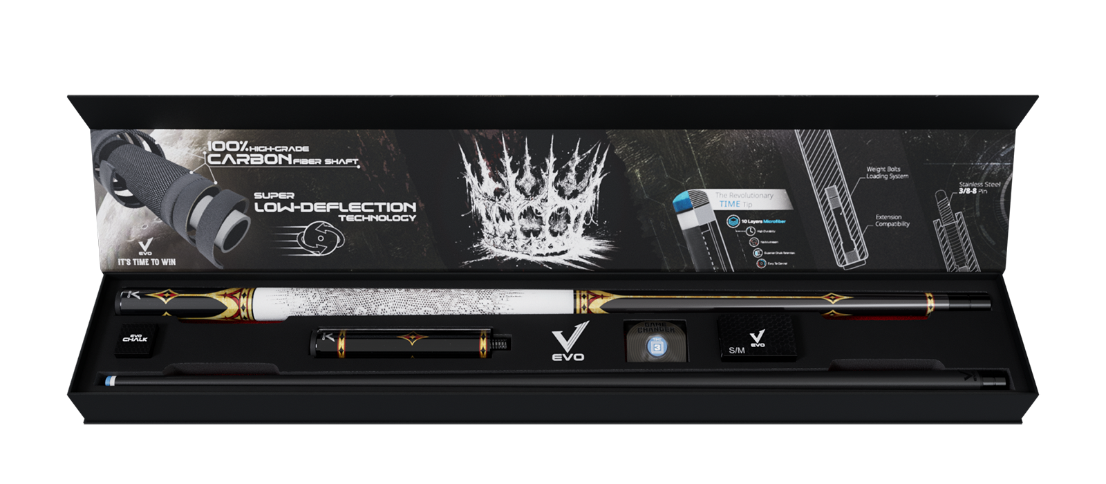 EVO CROWN MAXBING EDITION - ROYAL BLACK - WHITE LEATHER WRAP - Combo Open D6