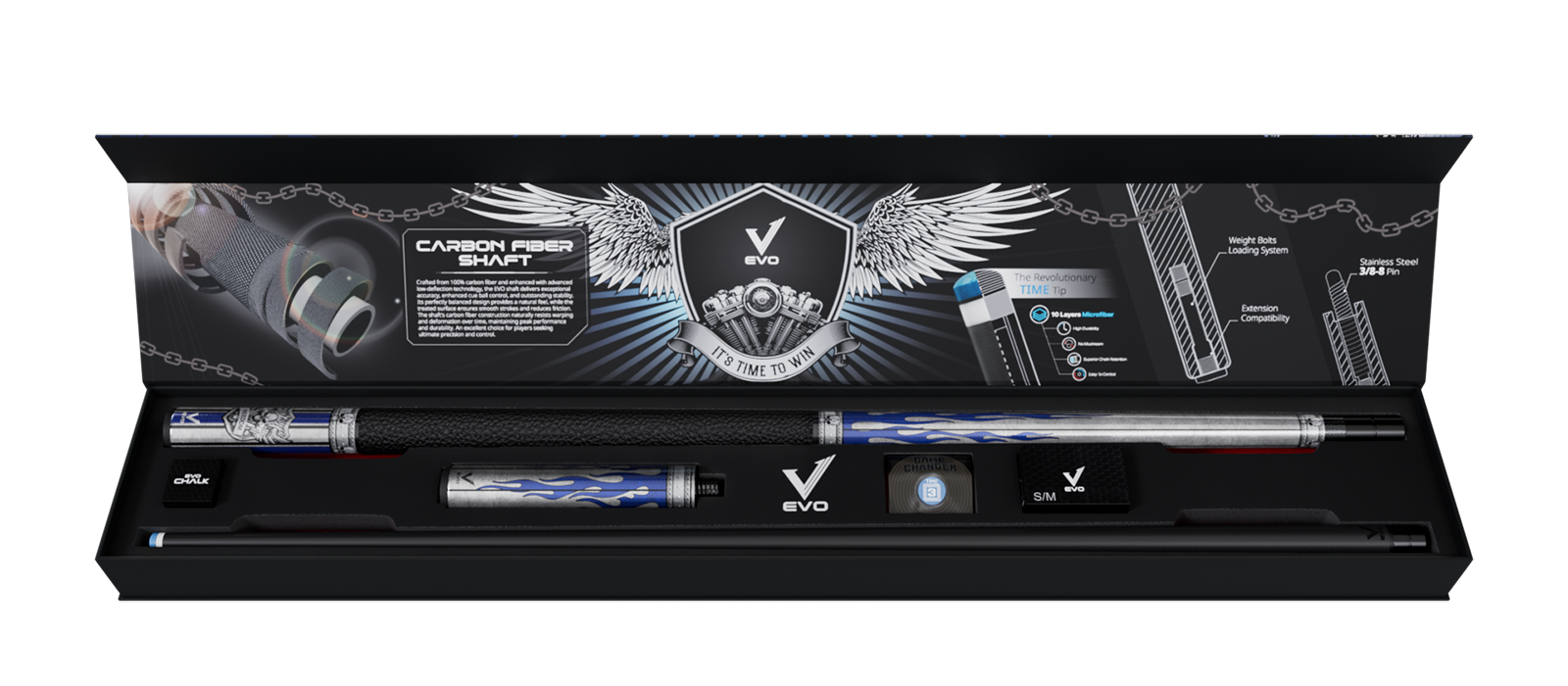 EVO FREEDOM MAXBING EDITION - AZURE FLAME - BLACK LEATHER WRAP - Combo Open D6
