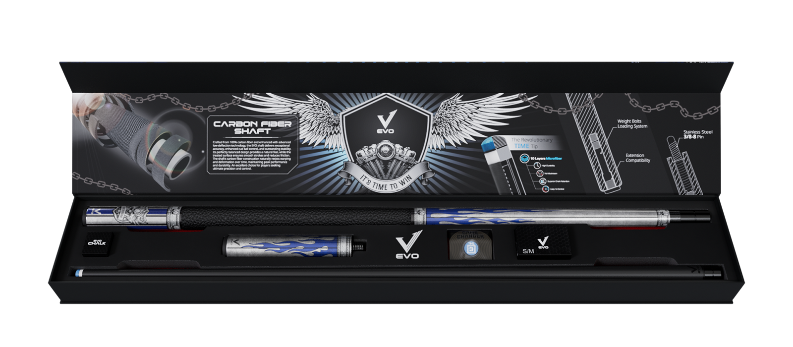 EVO FREEDOM MAXBING EDITION - AZURE FLAME - BLACK LEATHER WRAP - Combo Open D7