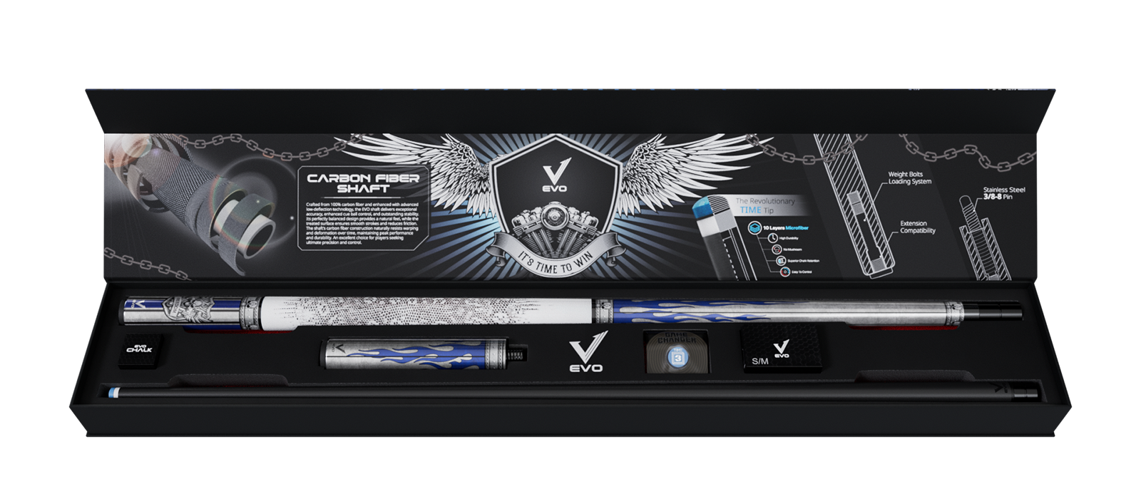 EVO FREEDOM MAXBING EDITION - AZURE FLAME - WHITE LEATHER WRAP - Combo Open D7