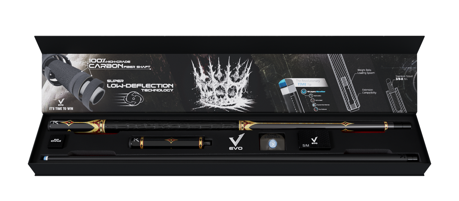 EVO CROWN MAXBING EDITION - ROYAL BLACK - BLACK LEATHER WRAP - Combo Open D7