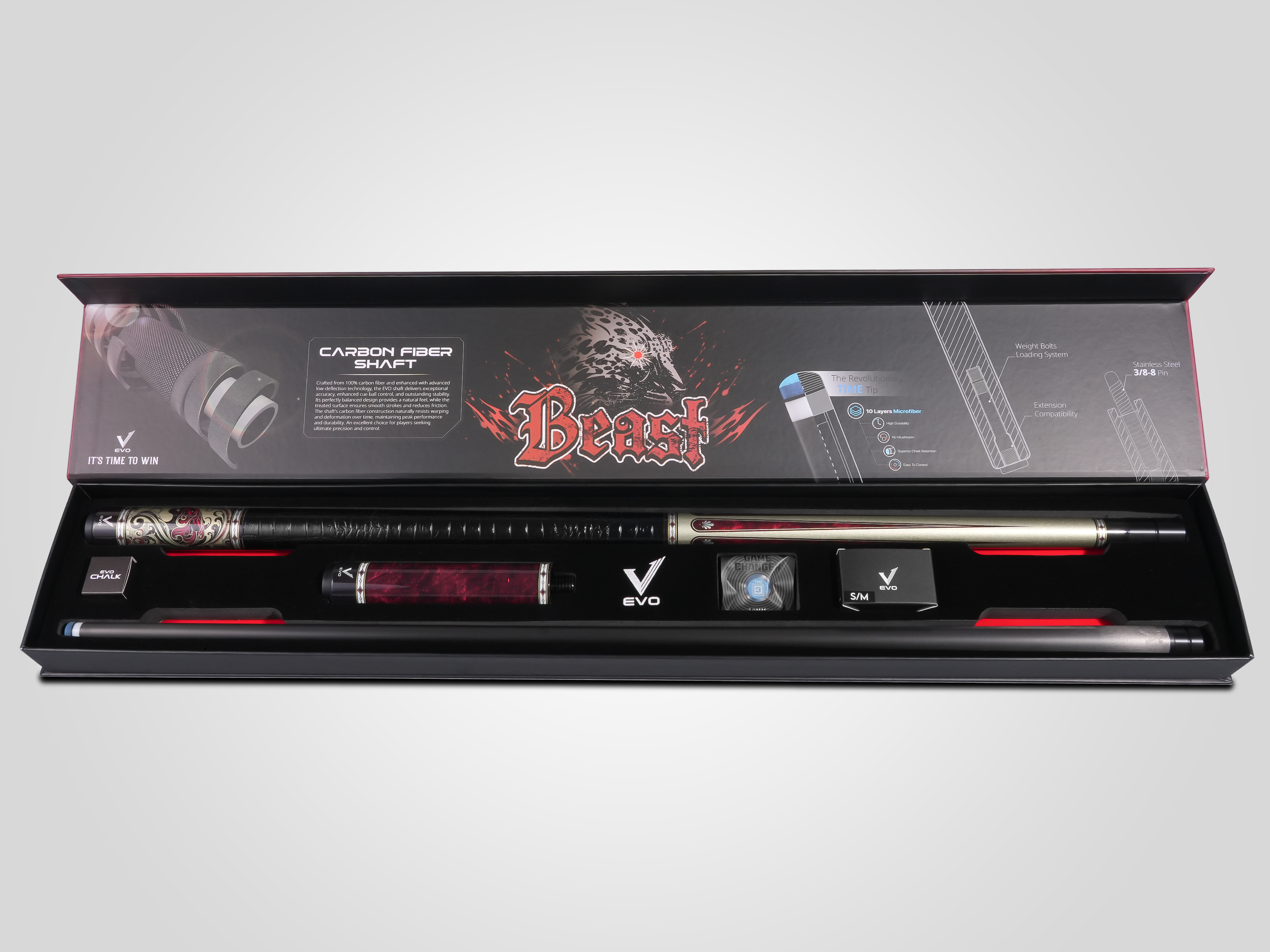 EVO COMBO MAXBING BEAST POOL CUE - SCARLET PANTHER