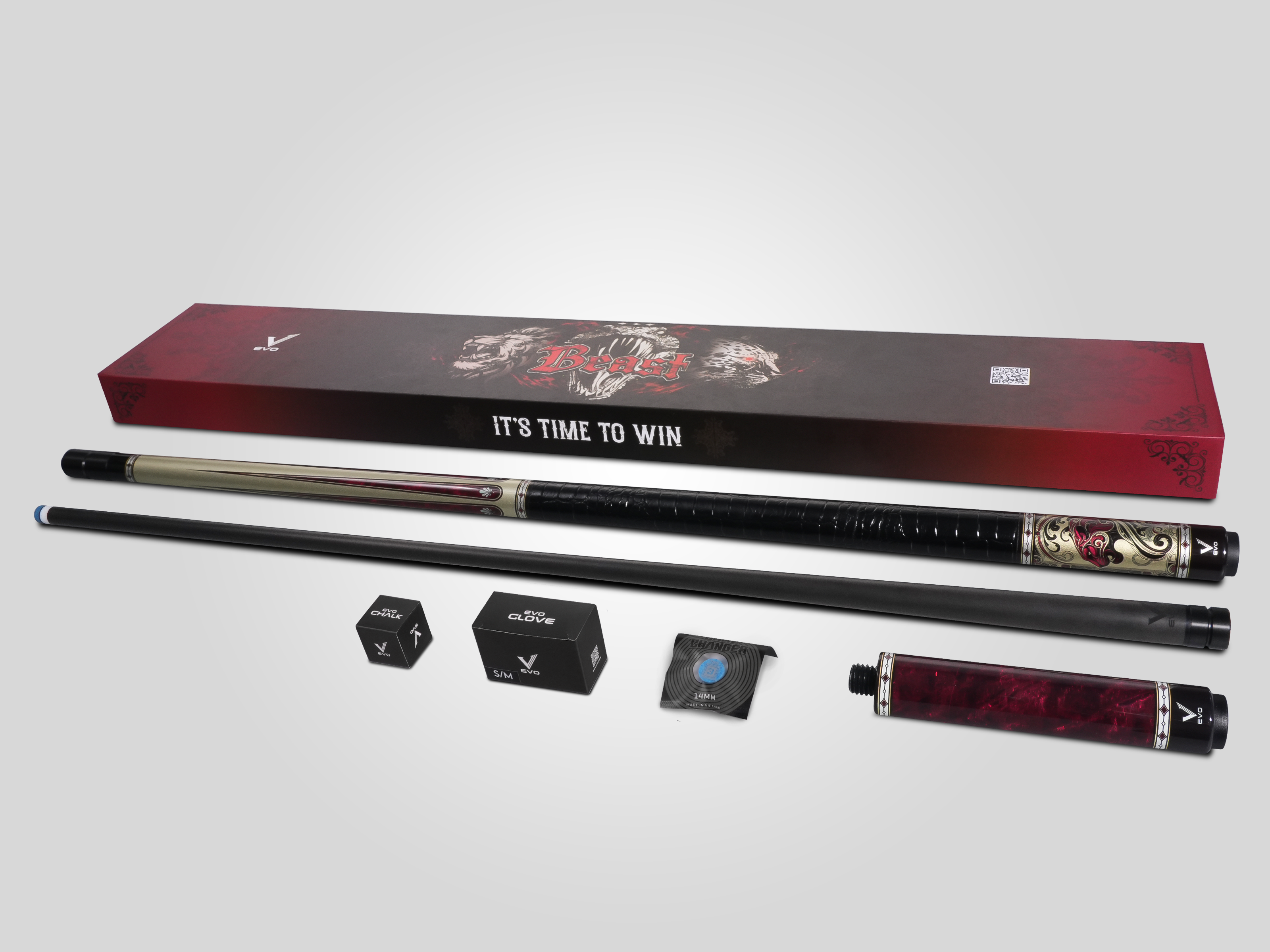 EVO COMBO MAXBING BEAST POOL CUE - SCARLET PANTHER