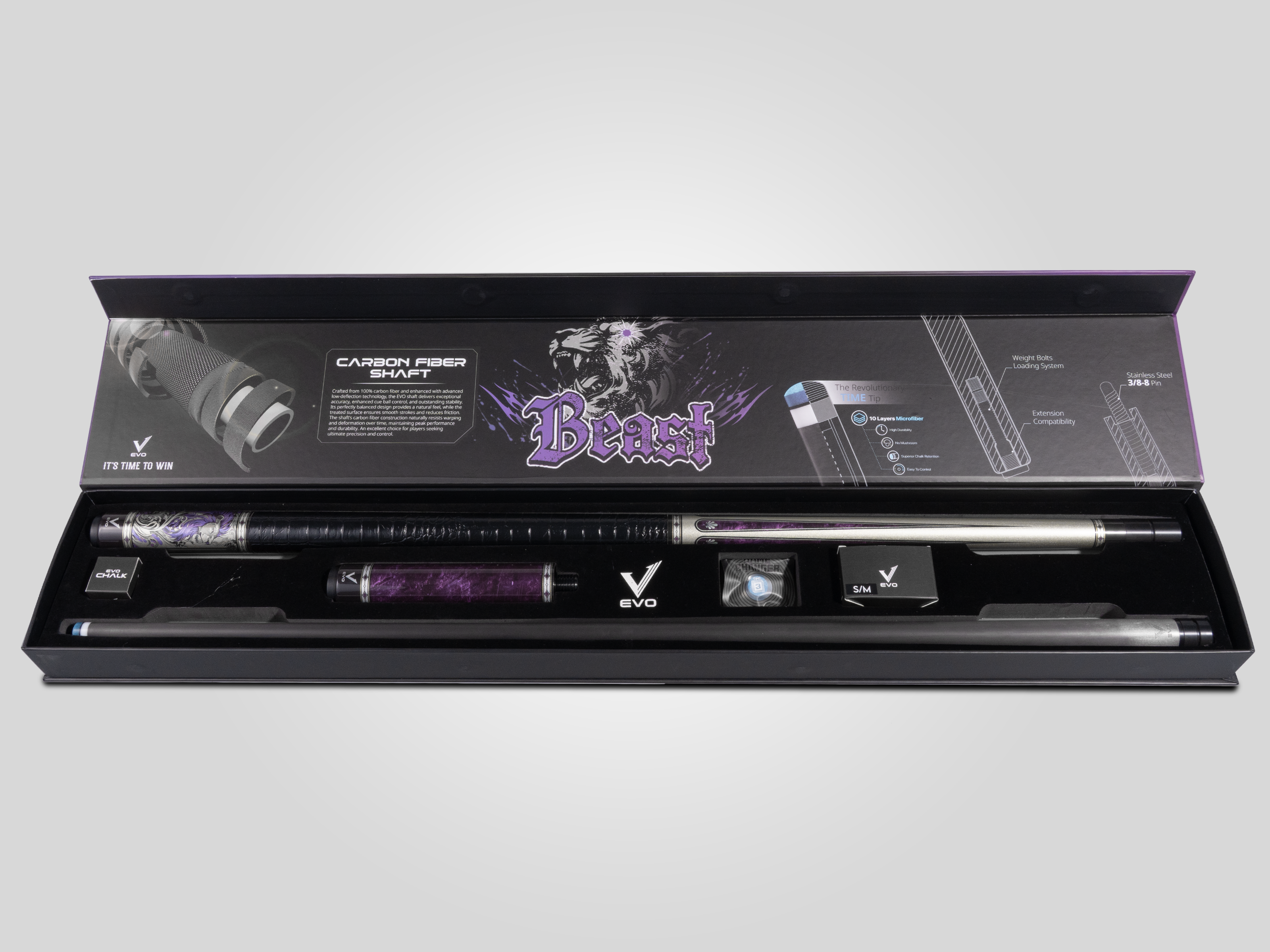 EVO COMBO MAXBING BEAST POOL CUE - AMETHYST LION