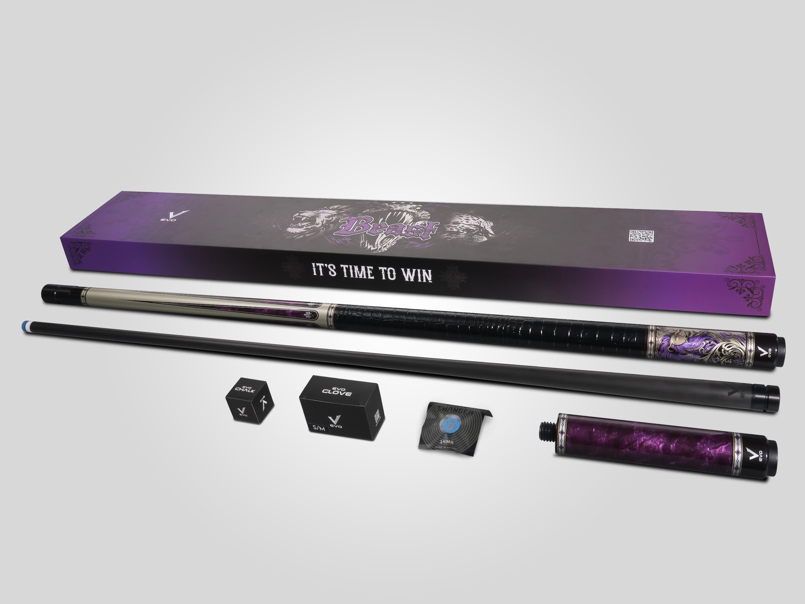 EVO COMBO MAXBING BEAST POOL CUE - AMETHYST LION