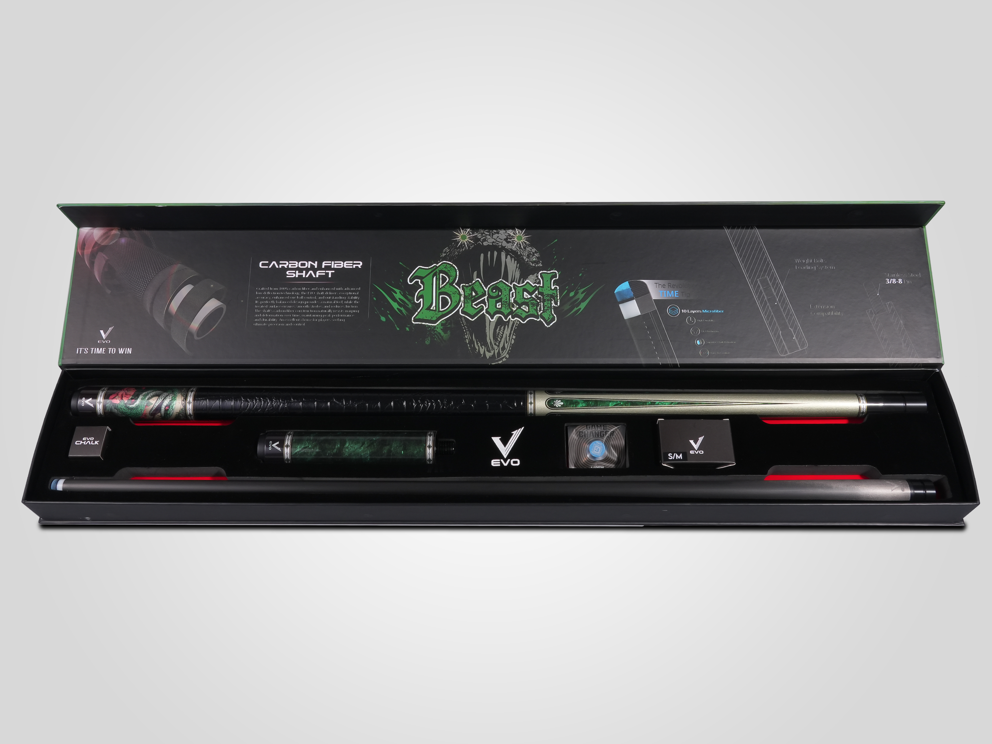 EVO COMBO MAXBING BEAST POOL CUE - EMERALD COBRA