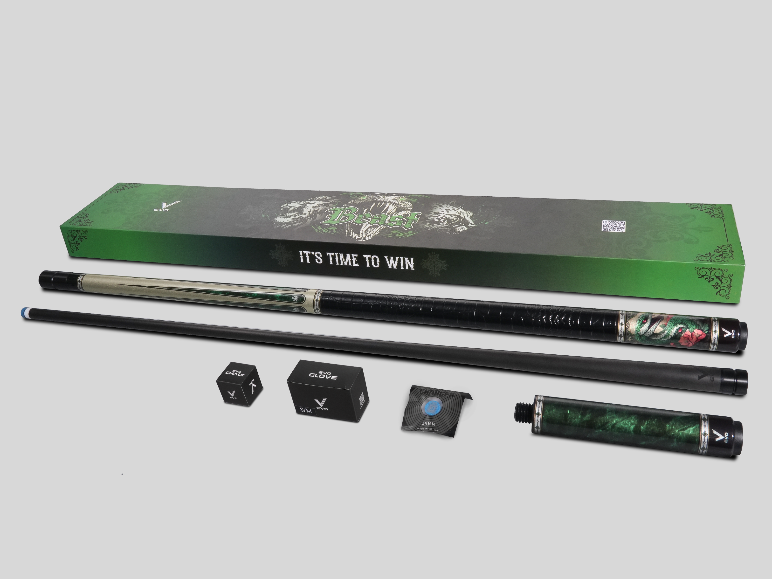 EVO COMBO MAXBING BEAST POOL CUE - EMERALD COBRA
