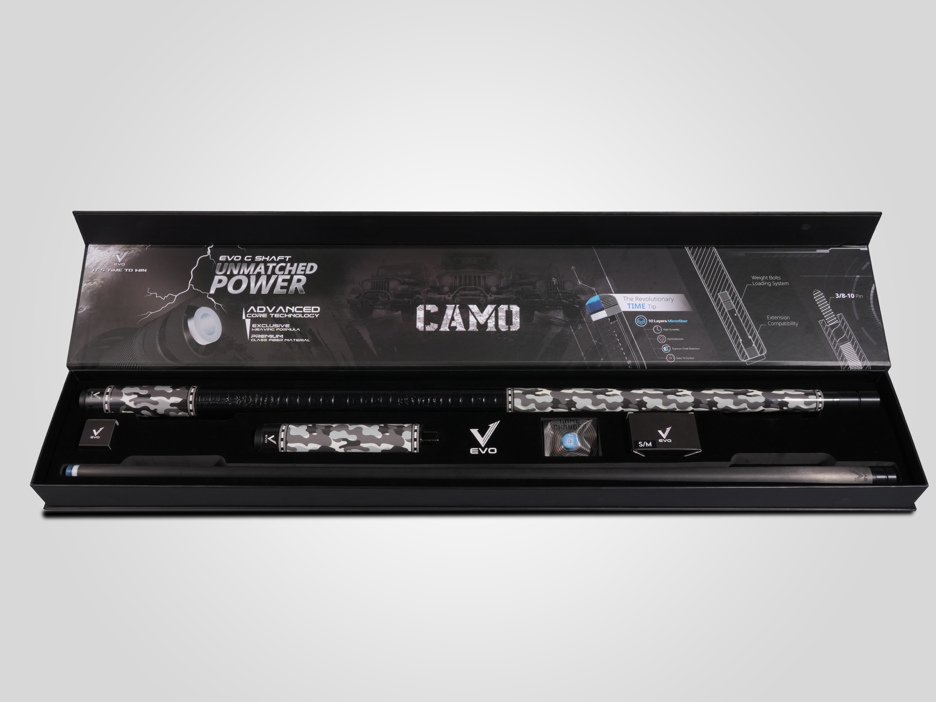 EVO COMBO MAXBING CAMO POOL CUE - GHOST