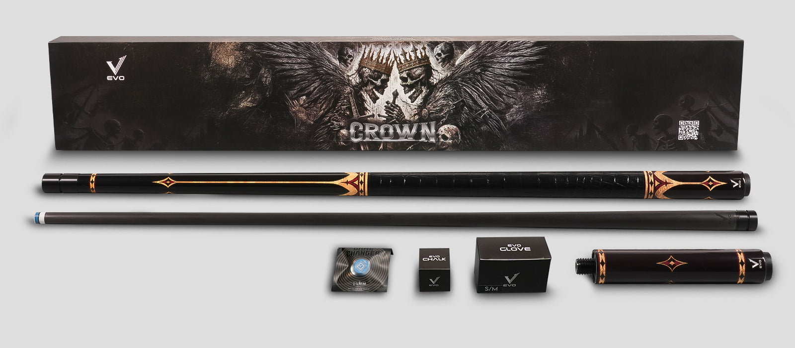EVO CROWN MAXBING EDITION - ROYAL BLACK - BLACK LEATHER WRAP - Desktop Image