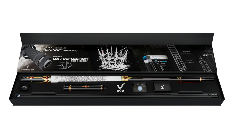 EVO CROWN MAXBING EDITION - ROYAL BLACK - WHITE LEATHER WRAP - Desktop Image