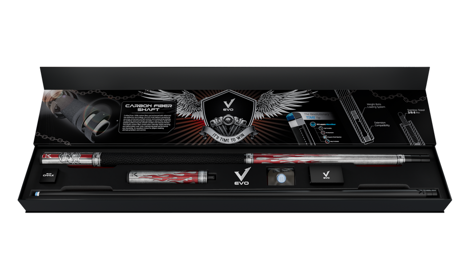 EVO FREEDOM MAXBING EDITION - CRIMSON FLAME - BLACK LEATHER WRAP - Desktop Image