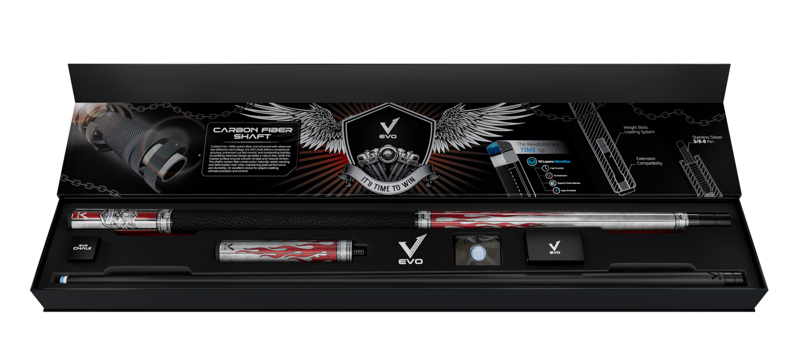 EVO FREEDOM MAXBING EDITION - CRIMSON FLAME - BLACK LEATHER WRAP - Desktop Image