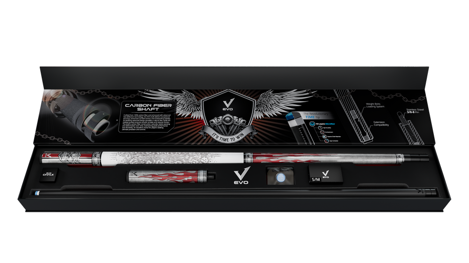 EVO FREEDOM MAXBING EDITION - CRIMSON FLAME - WHITE LEATHER WRAP - Desktop Image