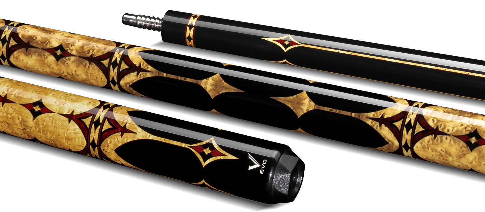 EVO CROWN CAROM CUE - ROYAL BLACK - Desktop Image