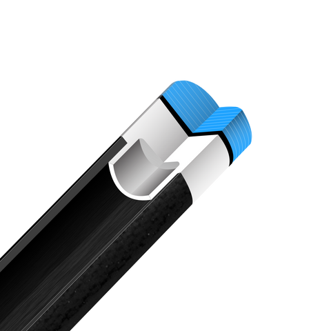 EVO OUTLAW POOL CUE - LEATHER WRAP - Middle Tip Image