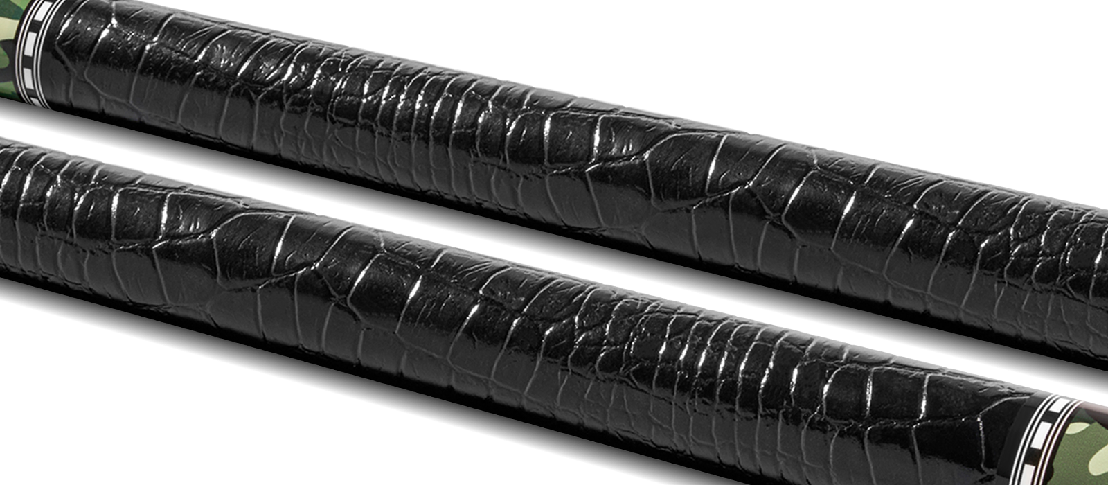EVO CAMO POOL CUE - VIPER - LEATHER WRAP - Desktop Image