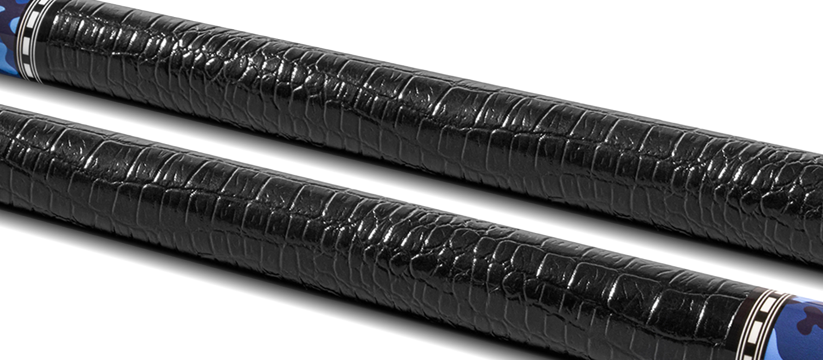 EVO CAMO POOL CUE - NAVY - LEATHER WRAP - Desktop Image