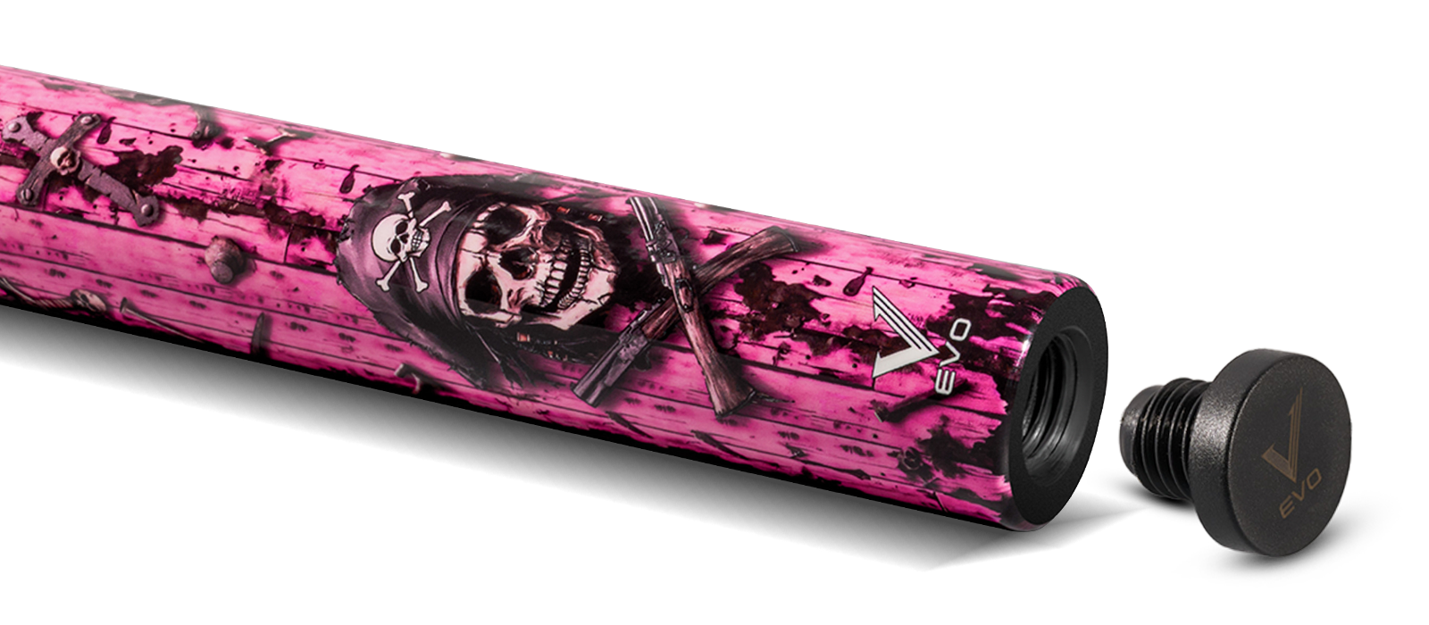 EVO PIRATES POOL CUE - ROSE RAID - Desktop Image