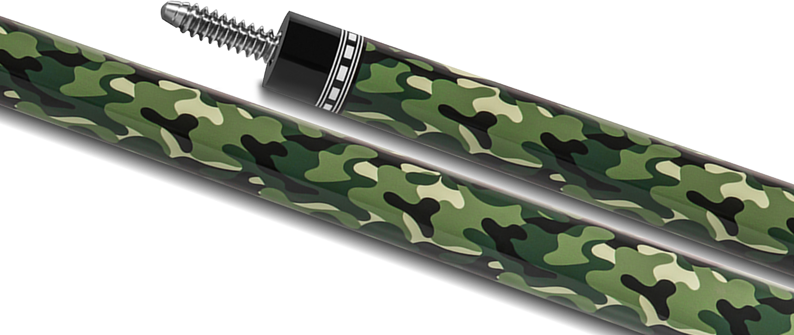 EVO CAMO POOL CUE - VIPER - LEATHER WRAP - Desktop Image