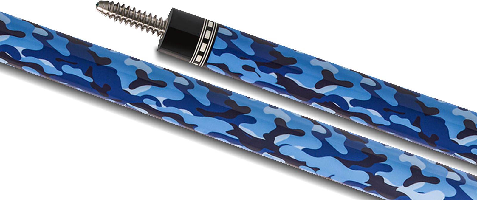 EVO CAMO POOL CUE - NAVY - LEATHER WRAP - Desktop Image